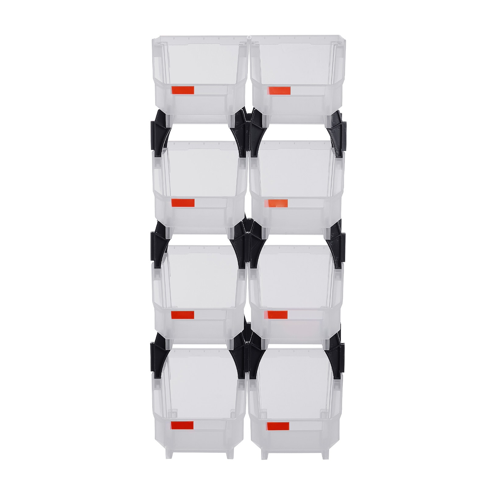Plastic Stackable Storage Bins, Set Of 8 Transparent Containers_voghion.com